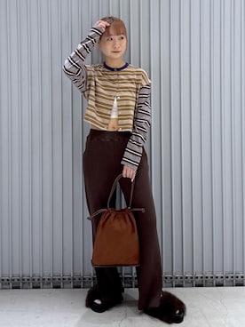 「アイテム（サンダル）」を使った、ハヅキさん（レディース・159cm・20代）の秋コーディネート