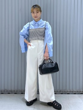 「スリット」｜「アイテム（キャミソール）」を使った、ハヅキさん（レディース・158cm）の春コーディネート
