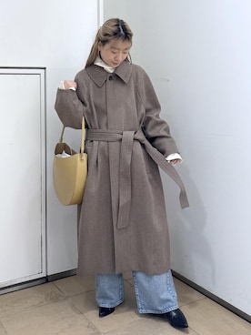 「アイテム（ステンカラーコート）」を使った、ハヅキさん（レディース・159cm・20代）の秋コーディネート