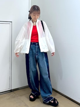 「ADAM ET ROPE'（アダムエロペ）のアイテム」を使った、ハヅキさん（レディース・159cm）の夏コーディネート