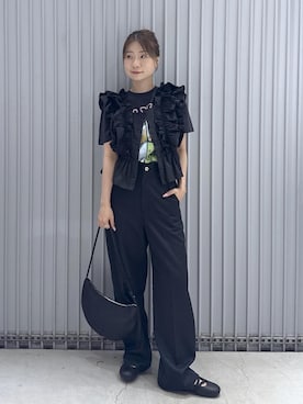 「ADAM ET ROPE'（アダムエロペ）のアイテム（デニムパンツ）」を使った、ハヅキさん（レディース・159cm）の夏コーディネート