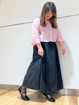 「ピンクシャツ」｜HIMIKO　浦和伊勢丹さん（レディース・155cm）の春コーディネート
