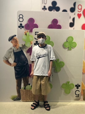 「BACK NUMBER（バックナンバー）のアイテム（キャップ）」を使った、オッパみさん（メンズ・165cm）の夏コーディネート