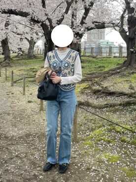 「花見コーデ」｜「アイテム（パンツ）」を使った、misさん（レディース・157cm）の春コーディネート