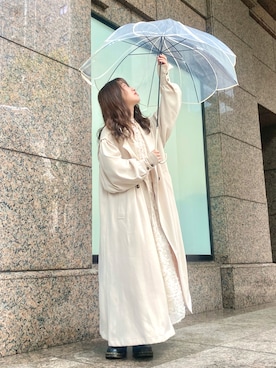 「傘」｜「アイテム（ジャケット/アウター）」を使った、しばさん（レディース・158cm）の春コーディネート