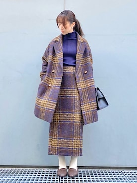 「冬を彩る色いろコーデ」｜「アイテム（ピーコート）」を使った、しばさん（レディース・158cm）の冬コーディネート