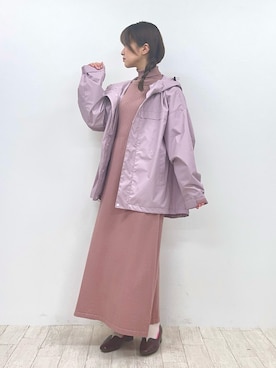 「タートルネック」｜「アイテム（マウンテンパーカー）」を使った、しばさん（レディース・158cm）の冬コーディネート