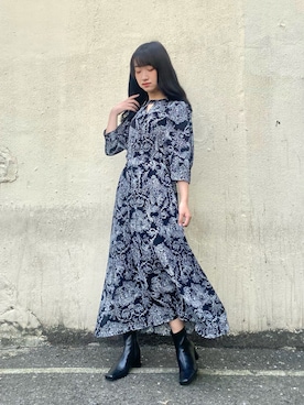 「カットオフ」｜「アイテム（ワンピース/ドレス）」を使った、しばさん（レディース・158cm）の秋コーディネート