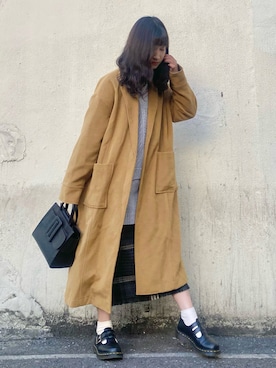 「白ソックス」｜「アイテム（その他アウター）」を使った、しばさん（レディース・158cm）の冬コーディネート