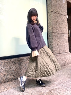 「キルトスカート」｜しばさん（レディース・158cm）の秋コーディネート