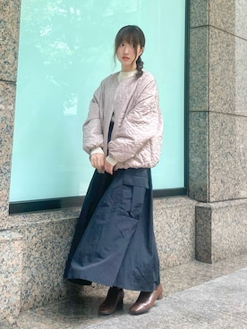 「キルトジャケット」｜「アイテム（ブルゾン）」を使った、しばさん（レディース・158cm）の秋コーディネート