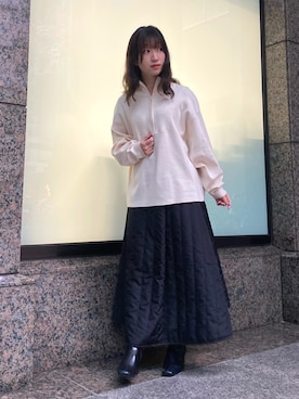 「キルトスカート」｜しばさん（レディース・158cm）の冬コーディネート