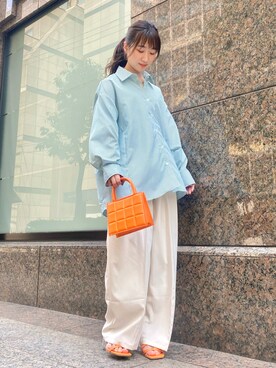 「MILLION CARATS（ミリオンカラッツ）のバギーアウトポケットパンツ（その他パンツ）」を使った、しばさん（レディース・158cm）の夏コーディネート