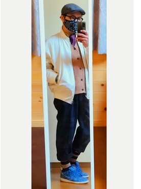 「GU（ジーユー）のアイテム（ナイロンジャケット）」を使った、smilingoodsunさん（メンズ・175cm）の春コーディネート