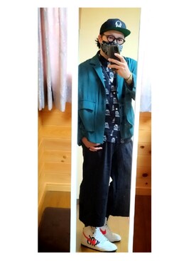 「HARE（ハレ）のアイテム（テーラードジャケット、グリーン系）」を使った、smilingoodsunさん（メンズ・175cm）の秋コーディネート