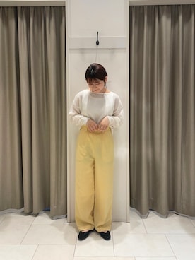 「イエローコーデ」｜「アイテム（アンサンブル）」を使った、Manamiさん（レディース・150cm）の春コーディネート