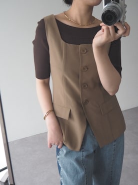 「YECCA VECCA（イェッカヴェッカ）のアイテム（パンツ）」を使った、kahoさん（レディース・160cm）の夏コーディネート