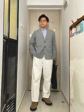 「initial（イニシャル）のアイテム（テーラードジャケット）」を使った、Marc_1212さん（メンズ・170cm）の春コーディネート