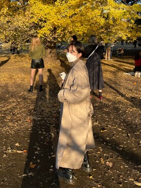 「apres jour（アプレジュール）のアイテム（トレンチコート）」を使った、fujiwara02さん（レディース・154cm）の冬コーディネート