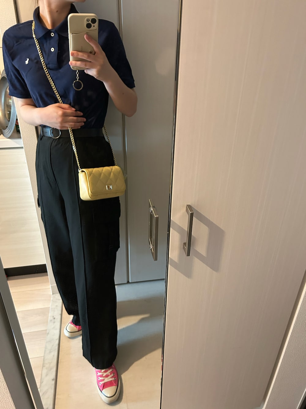 「休日コーデ、オトナカジュアル、夏コーデ、パンツコーデ、オトナ女子、プチプラコーデ」｜「POLO RALPH LAURENの【POLO RALPH LAUREN/ポロ ラルフローレン】POLOSH/キッズ用ポロシャツ（ポロシャツ、ブルー系）」を使った、cocoa_さん（レディース・162cm）の夏コーディネートの1枚目の写真