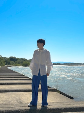 「Graphpaper（グラフペーパー）のアイテム」を使った、川島伸之輔さん（メンズ・167cm）の春コーディネート