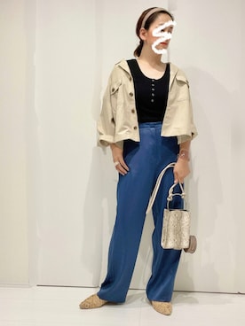 「アイテム（バングル/リストバンド、パープル系）」を使った、𝐦𝐚𝐱𝐡𝐨𝐧𝐞𝐲さん（レディース・160cm）の夏コーディネート
