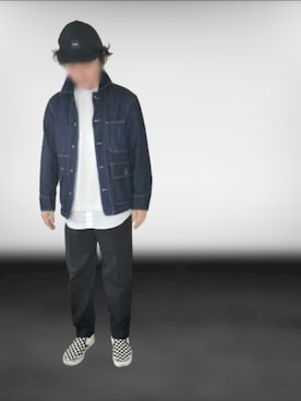 「HUF（ハフ）のアイテム（キャップ）」を使った、なりさん（メンズ・172cm）の冬コーディネート