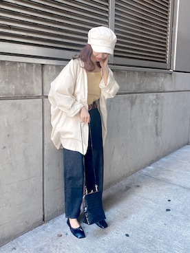 「Crisp（クリスプ）のベーシックデニムパンツ（デニムパンツ）」を使った、玲奈さん（レディース・157cm）の夏コーディネート