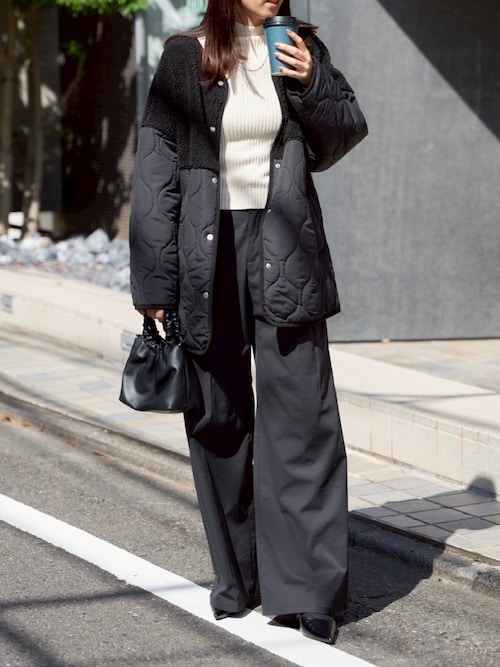 セール】春先にもおすすめ ボトルネックリブニットプルオーバー/モック