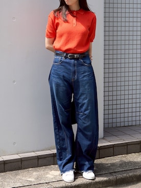 「アイテム（ニット/セーター）」を使った、hisa170さん（レディース・170cm）の夏コーディネート