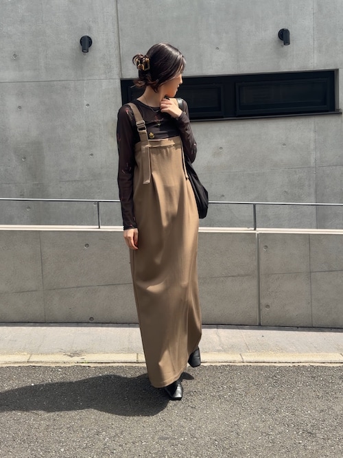 ストライプ ストラップジャンパースカート