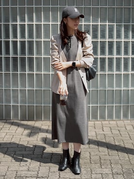 「アイテム（テーラードジャケット）」を使った、HISAさん（レディース・170cm）の秋コーディネート