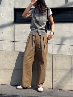 「アイテム（ベスト）」を使った、hisa170さん（レディース・170cm）の夏コーディネート
