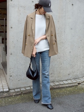 「アイテム（テーラードジャケット）」を使った、hisaさん（レディース・170cm）の秋コーディネート