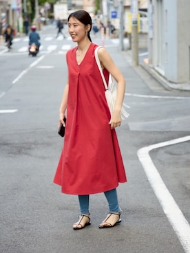「TRIANGLE PALETTE（トライアングルパレット）のアイテム（ワンピース/ドレス）」を使った、hisa170さん（レディース・170cm）の夏コーディネート