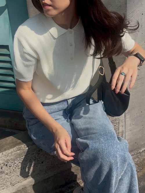 セール】半袖ニットポロシャツ（ニット/セーター）｜TRIANGLE PALETTE