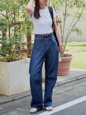 「アイテム（Tシャツ/カットソー）」を使った、hisa170さん（レディース・170cm）の夏コーディネート