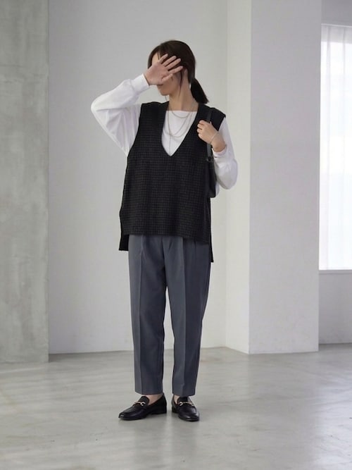 ツイードVネックベスト