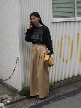 「アイテム（トップス）」を使った、hisa170さん（レディース・170cm）の夏コーディネート