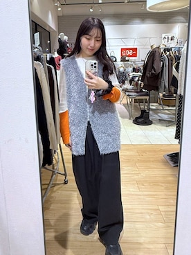 「LOWRYS FARM（ローリーズファーム）のアイテム（ベスト）」を使った、るりこさん（レディース・154cm）の秋コーディネート