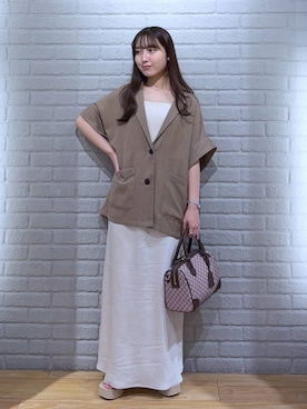 「LOWRYS FARM（ローリーズファーム）のアイテム（ジャケット/アウター）」を使った、るりこさん（レディース・154cm）の夏コーディネート