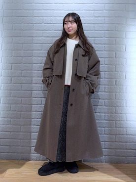 「アイテム（ステンカラーコート）」を使った、るりこさん（レディース・154cm・20代）の秋コーディネート