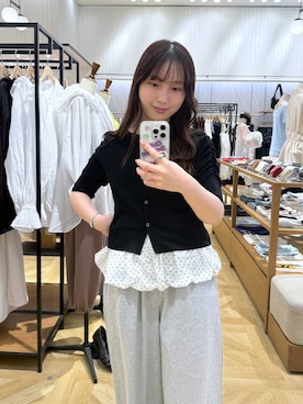 「LOWRYS FARM（ローリーズファーム）の３ＳＥＴトートＢＡＧ　642760（トートバッグ、ブラック系）」を使った、るりこさん（レディース）の春コーディネート