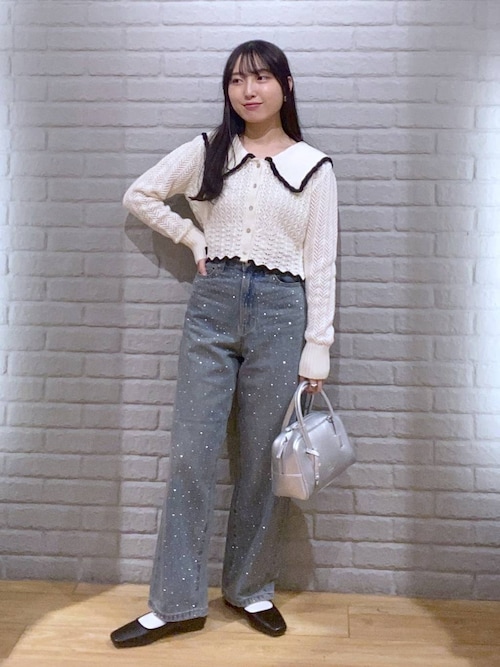 セール】BIGカラーレーシーニットLS 133791（ニット/セーター