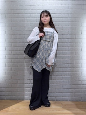 「アイテム（その他トップス）」を使った、るりこさん（レディース・154cm）の春コーディネート