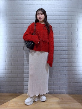 「アイテム（ポロシャツ）」を使った、るりこさん（レディース・154cm）の秋コーディネート