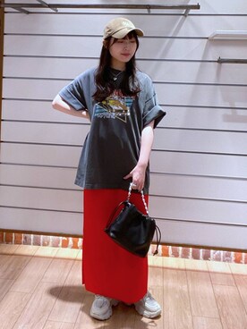 「アイテム（キャップ）」を使った、るりこさん（レディース・154cm・20代）の夏コーディネート