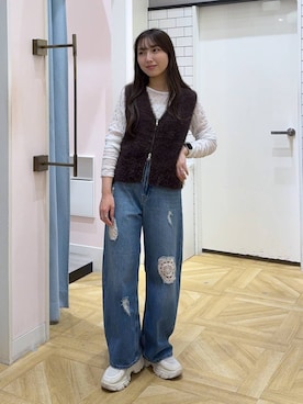 「LOWRYS FARM（ローリーズファーム）のアイテム（スニーカー）」を使った、るりこさん（レディース・154cm）の秋コーディネート
