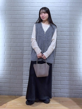 「アイテム（ベスト）」を使った、るりこさん（レディース・154cm・20代）の夏コーディネート