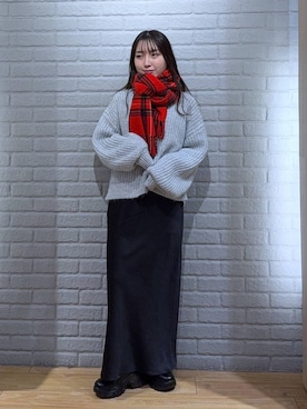 「アイテム（ストール/ショール）」を使った、るりこさん（レディース・154cm・20代）の秋コーディネート